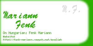 mariann fenk business card